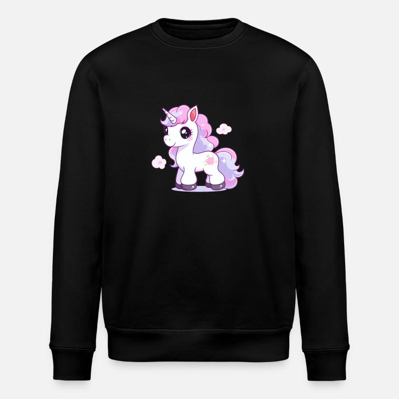 Hübsches Einhorn - Stanley/Stella Unisex Bio-Sweatshirt ROLLER - Schwarz
