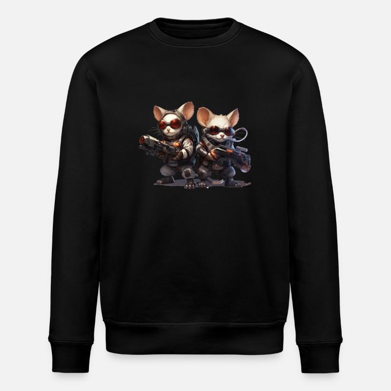 Lasermäuse vom Mars - Stanley/Stella Unisex Bio-Sweatshirt ROLLER - Schwarz