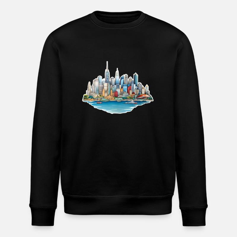 Skyline Großstadt - Stanley/Stella Unisex Bio-Sweatshirt ROLLER - Schwarz