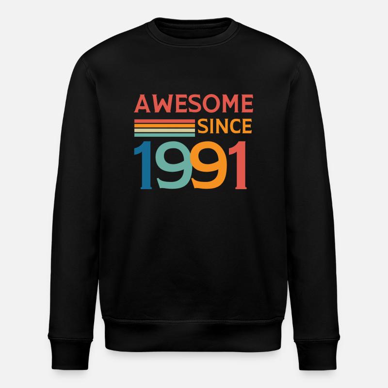 Awesome since 1991 - Stanley/Stella ROLLER Unisex Organic Sweatshirt - black