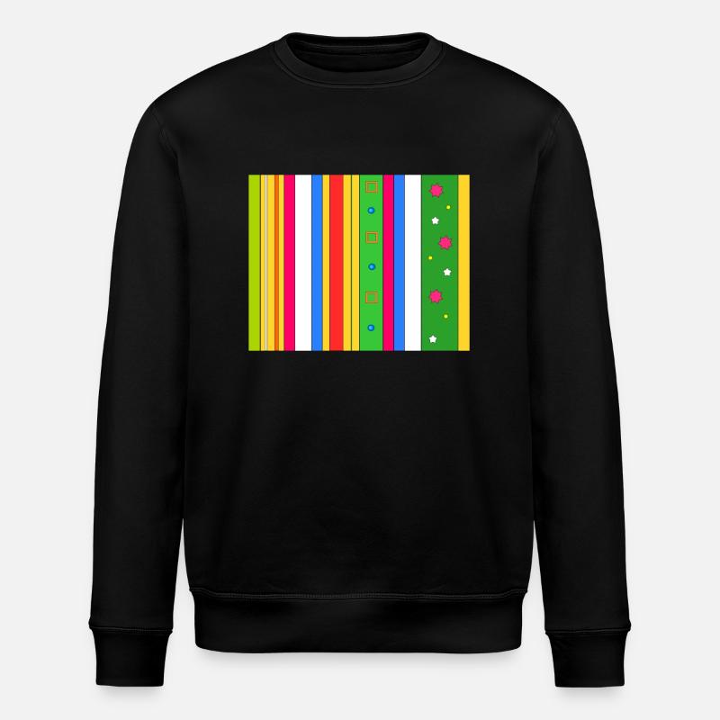 Patterns, stripes and shapes - Stanley/Stella ROLLER Unisex Organic Sweatshirt - black