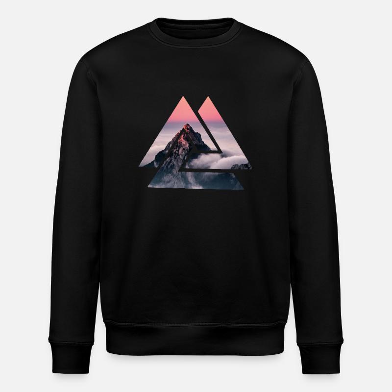 Geometrische Alpen Berge - Stanley/Stella Unisex Bio-Sweatshirt ROLLER - Schwarz