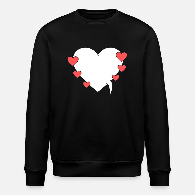 Sprechblase mit Herzen - Stanley/Stella Unisex Bio-Sweatshirt ROLLER - Schwarz