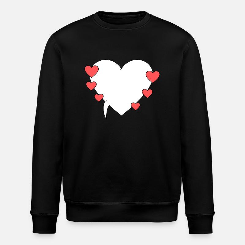 Speech Bubble with Hearts 3 - Stanley/Stella ROLLER Unisex Organic Sweatshirt - black