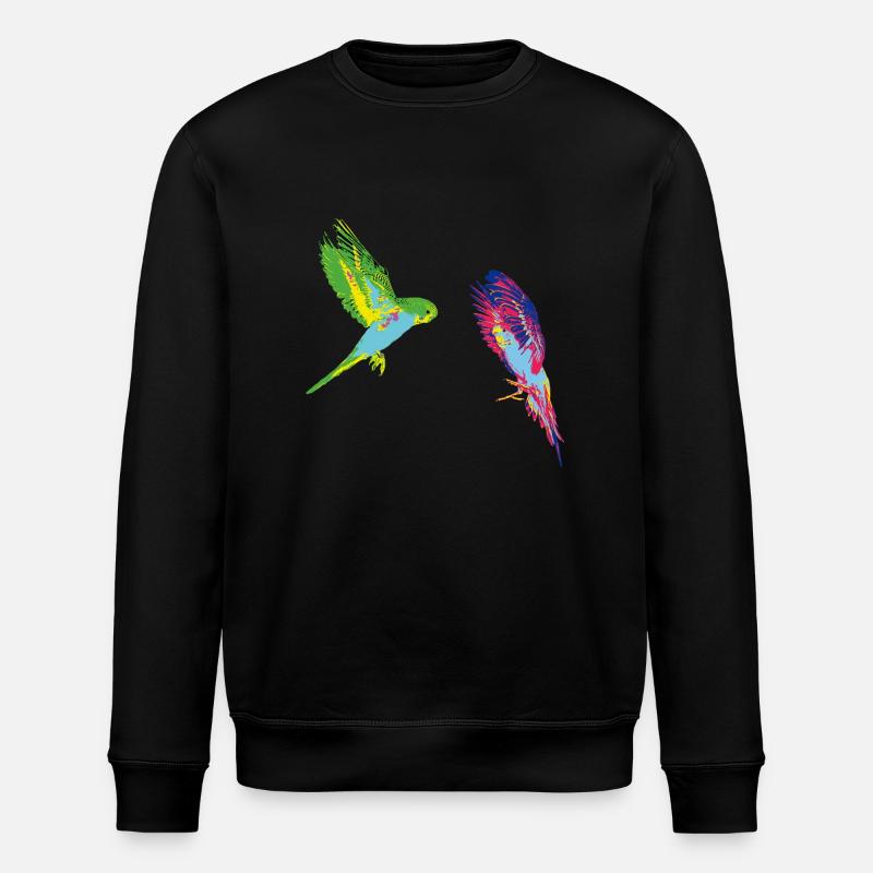PopArt Budgies - Stanley/Stella ROLLER Unisex Organic Sweatshirt - black
