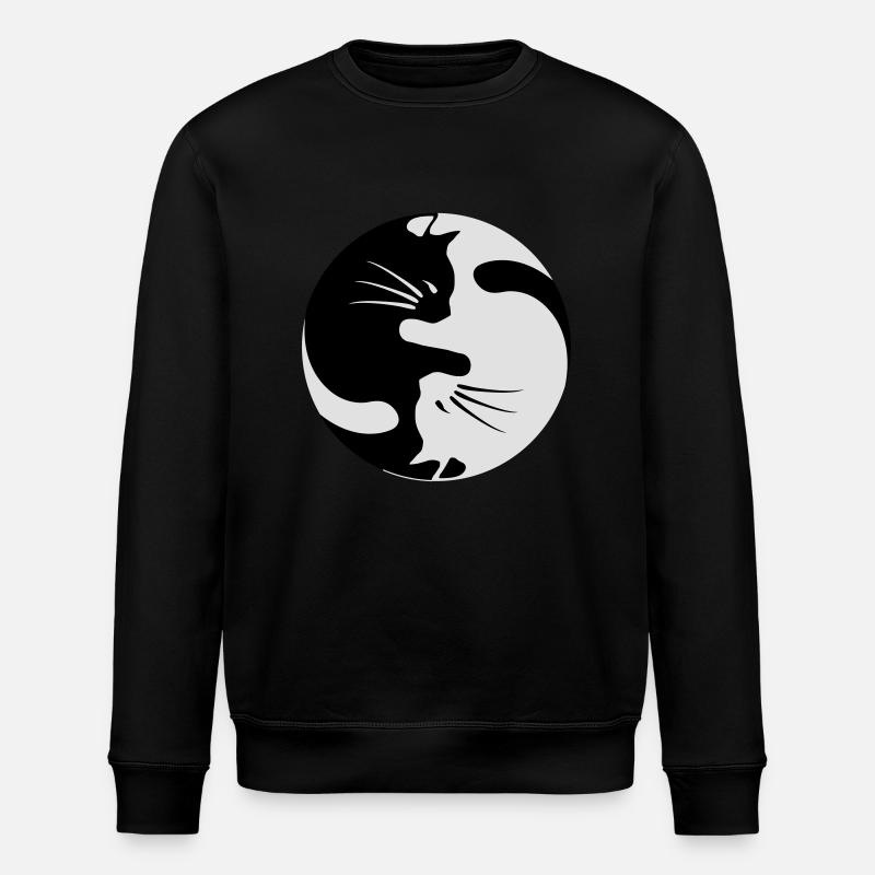 chat yin yang - Sweat bio ROLLER Stanley/Stella Unisexe - noir