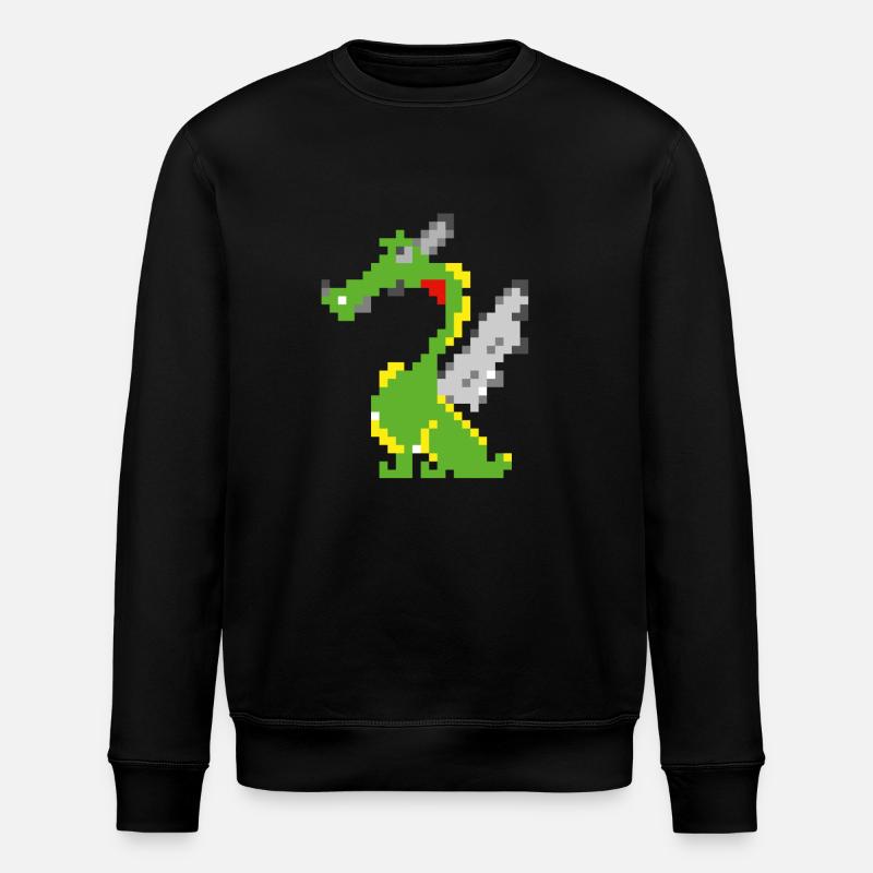 Pixel Drache, Game Design - Stanley/Stella Unisex Bio-Sweatshirt ROLLER - Schwarz