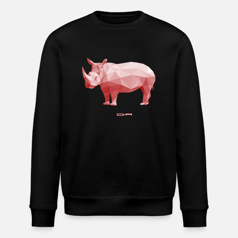 Low Poly Rhino - Stanley/Stella Unisex Bio-Sweatshirt ROLLER - Schwarz