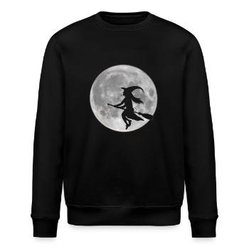 Voler sorcière en face de la lune - Sweat bio ROLLER Stanley/Stella Unisexe - noir - Devant - Nik (191cm)