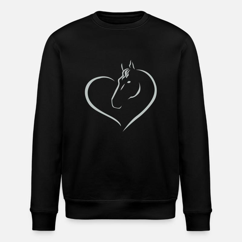 Ich liebe Pferde - Stanley/Stella Unisex Bio-Sweatshirt ROLLER - Schwarz