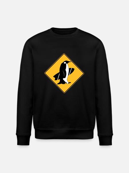 surfing_penguins - Stanley/Stella ROLLER Unisex Organic Sweatshirt - black