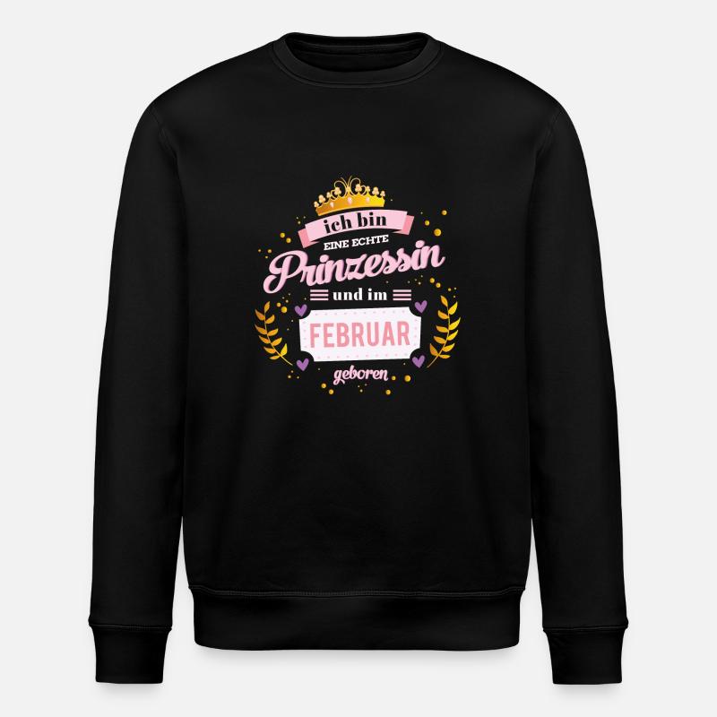 Februar Prinzessin - Stanley/Stella Unisex Bio-Sweatshirt ROLLER - Schwarz