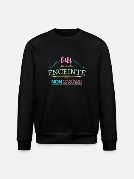 Oui je suis enceinte - Sweat bio ROLLER Stanley/Stella Unisexe - noir