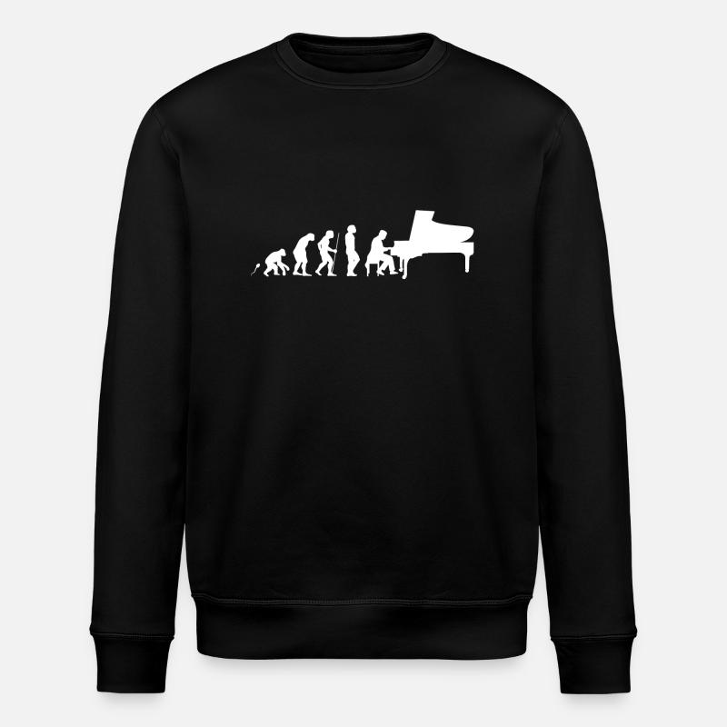 Pianist Evolution Fun Shirt - Stanley/Stella Unisex Bio-Sweatshirt ROLLER - Schwarz