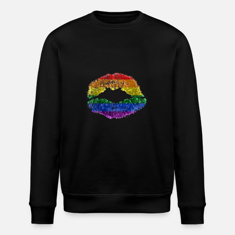 Regenbogenkuss - Stanley/Stella Unisex Bio-Sweatshirt ROLLER - Schwarz