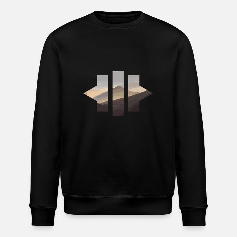 Geometric Mountains - Stanley/Stella ROLLER Unisex Organic Sweatshirt - black