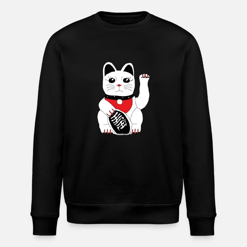 Winkekatze - Stanley/Stella Unisex Bio-Sweatshirt ROLLER - Schwarz