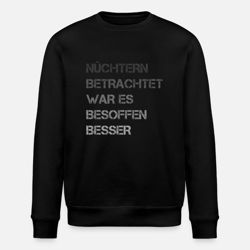 NÜCHTERN BETRACHTET - Stanley/Stella Unisex Bio-Sweatshirt ROLLER - Schwarz