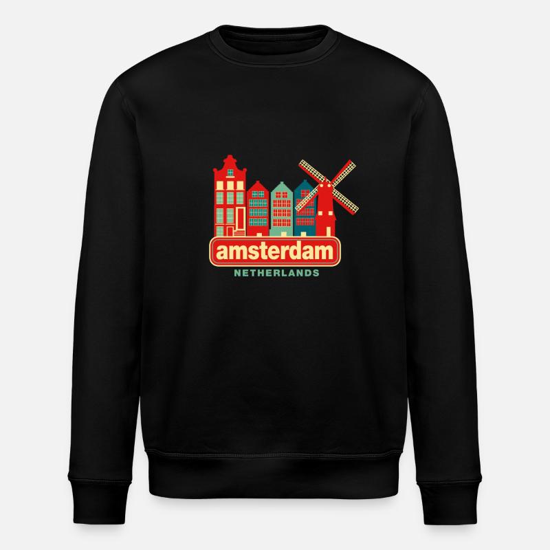 Amsterdam netherlands - Stanley/Stella Unisex Bio-Sweatshirt ROLLER - Schwarz