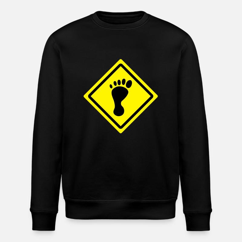 foot roadsign - Stanley/Stella Unisex Bio-Sweatshirt ROLLER - Schwarz