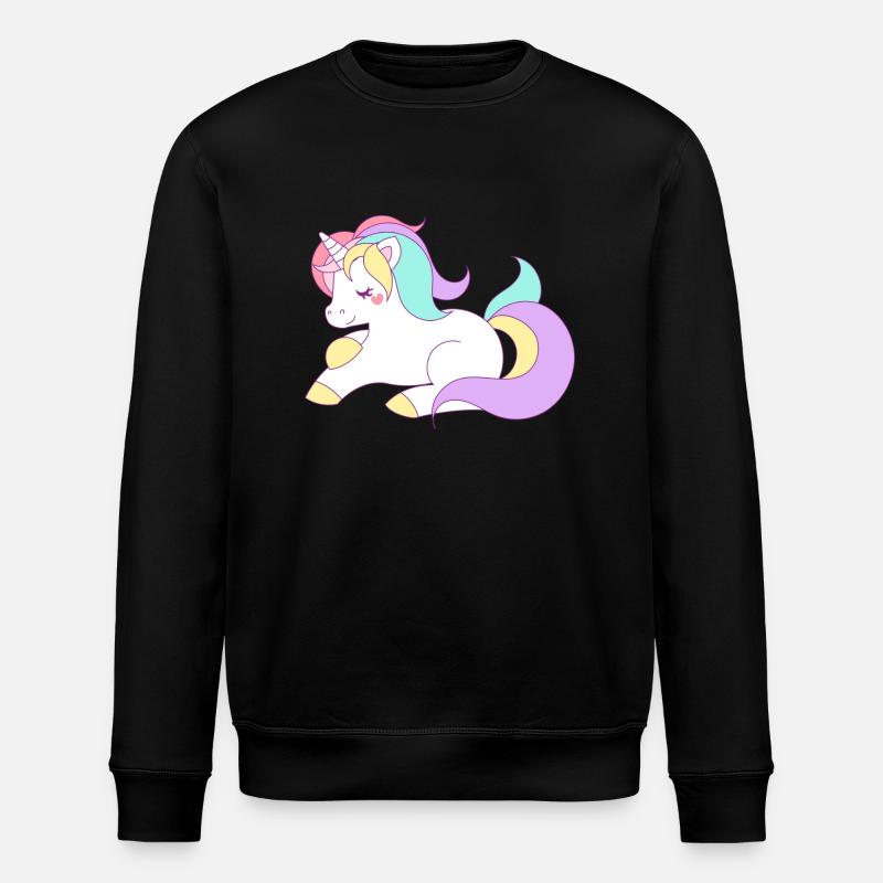 süßes Einhorn - Stanley/Stella Unisex Bio-Sweatshirt ROLLER - Schwarz