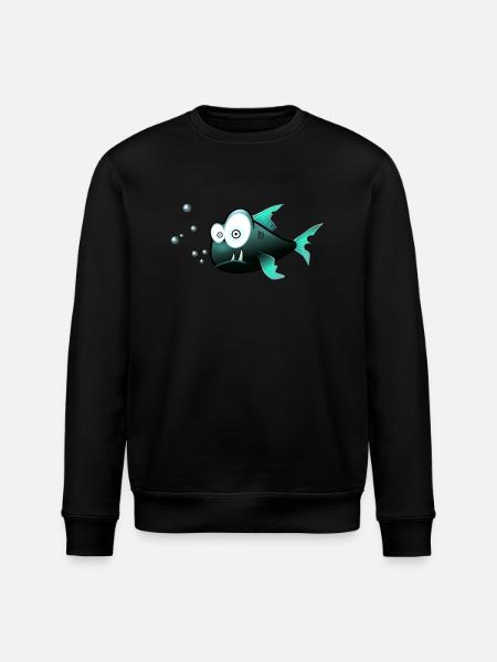 Confused fish - Stanley/Stella ROLLER Unisex Organic Sweatshirt - black