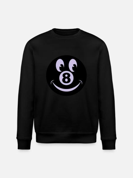 8 ball smiley vecto - Stanley/Stella ROLLER Unisex Organic Sweatshirt - black