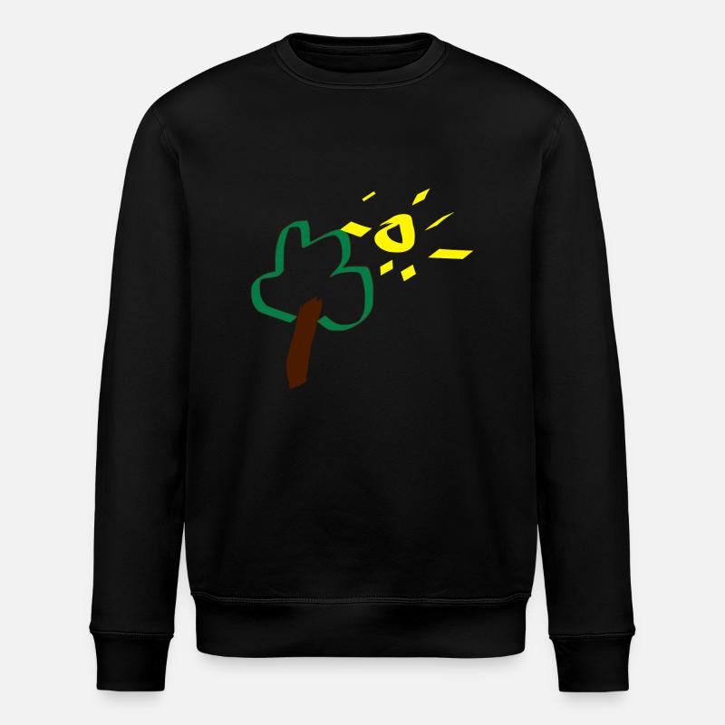 Tree Sun Drawing Gift Baby - Stanley/Stella ROLLER Unisex Organic Sweatshirt - black
