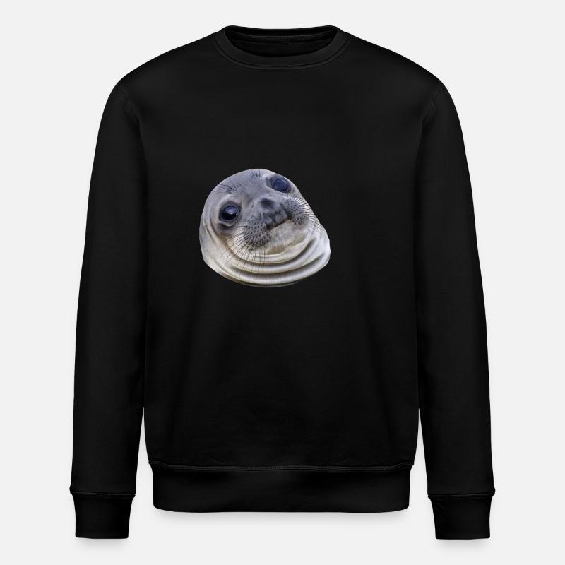 Lustige Robbe - Stanley/Stella Unisex Bio-Sweatshirt ROLLER - Schwarz