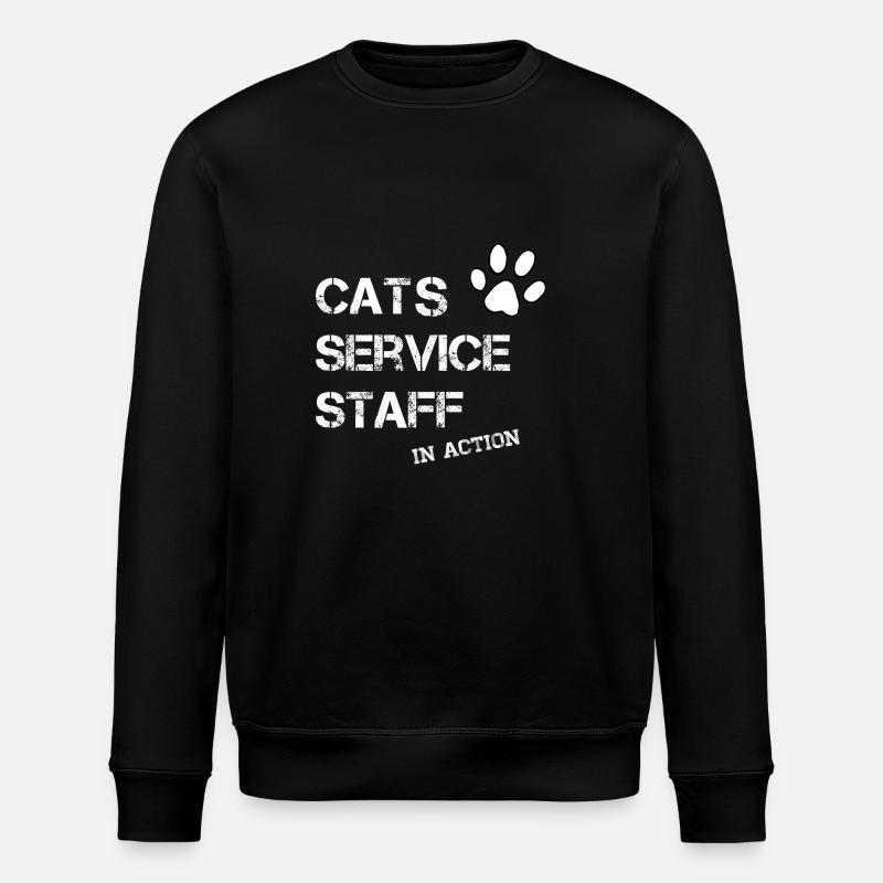 Cats service cat staff - Stanley/Stella ROLLER Unisex Organic Sweatshirt - black