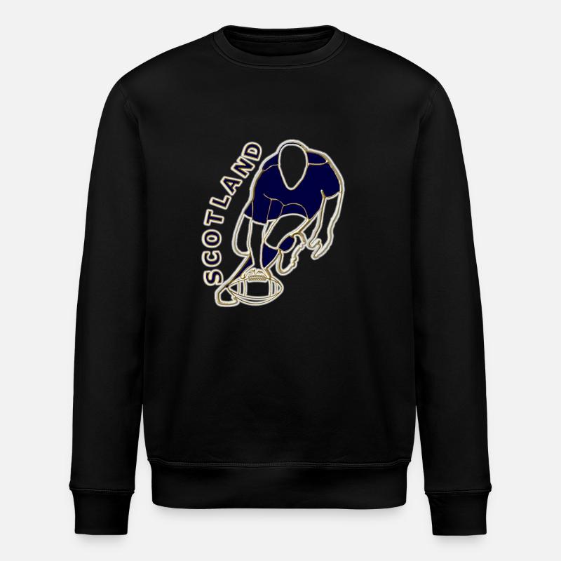 Scotland Rugby Player Team Style - Stanley/Stella ROLLER Unisex Organic Sweatshirt - black