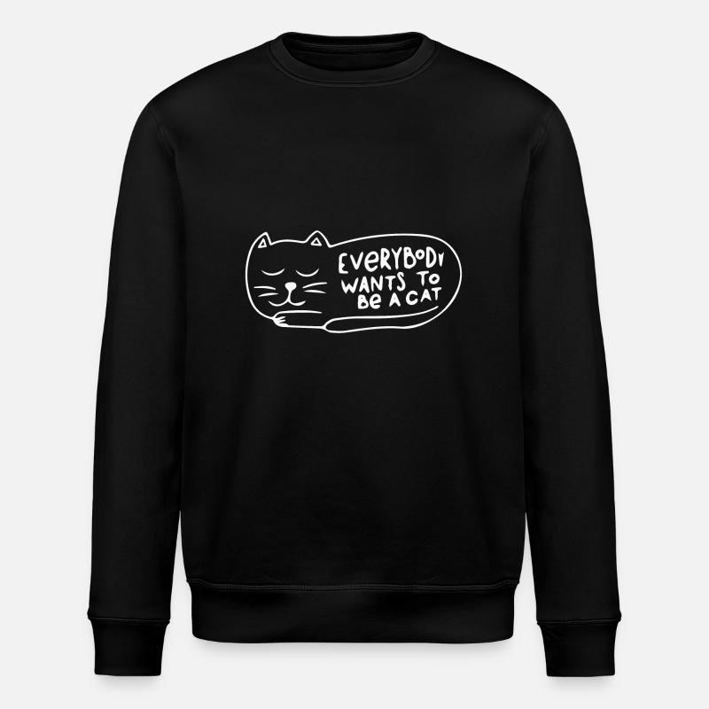 Alle vil være en kat - Stanley/Stella økologisk unisex-sweatshirt ROLLER - sort