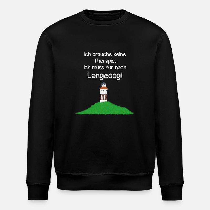 Ich muss nur nach Langeoog! - Stanley/Stella Unisex Bio-Sweatshirt ROLLER - Schwarz