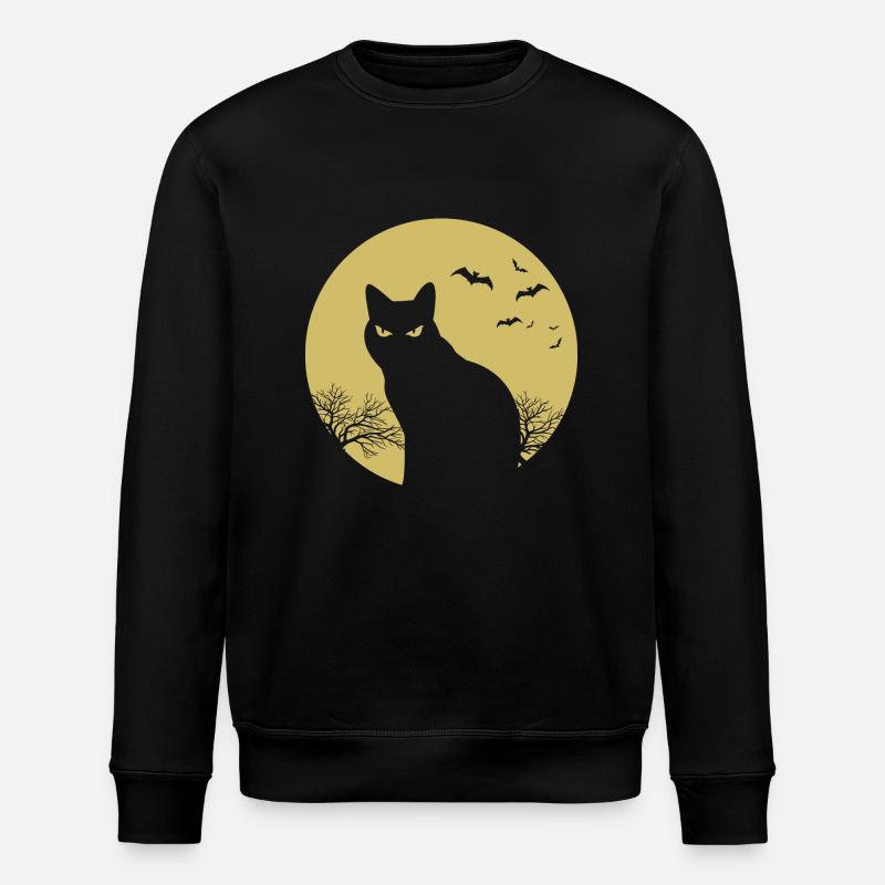 halloween chat lune - Sweat bio ROLLER Stanley/Stella Unisexe - noir