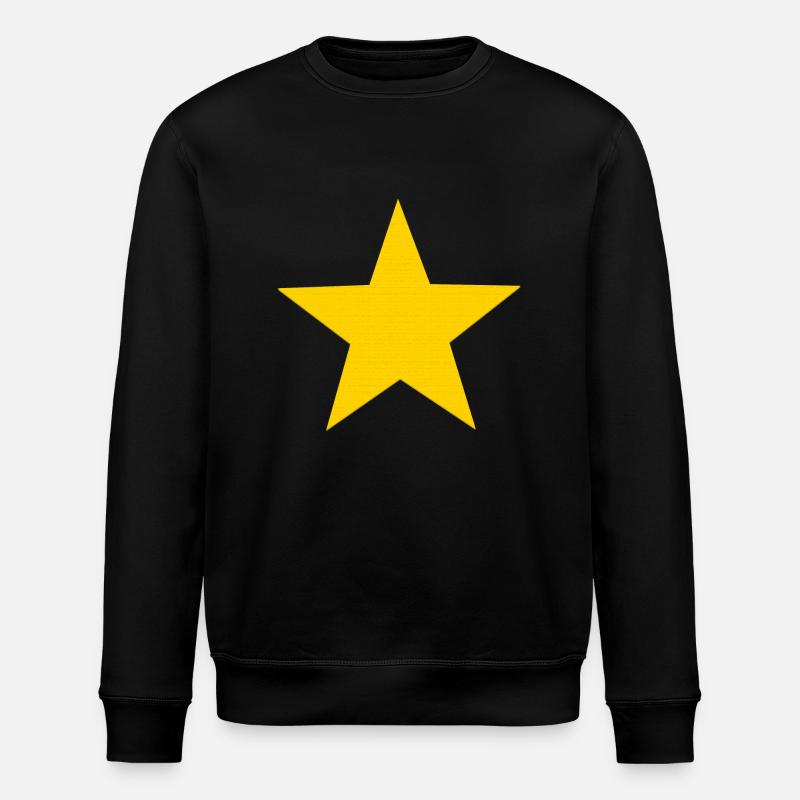 Stjerne gul stjerne - Stanley/Stella økologisk unisex-sweatshirt ROLLER - sort