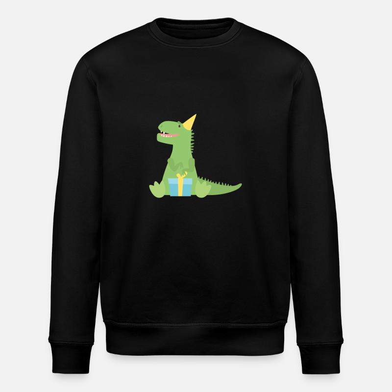 T Rex Birthday Gift - Stanley/Stella ROLLER Unisex Organic Sweatshirt - black