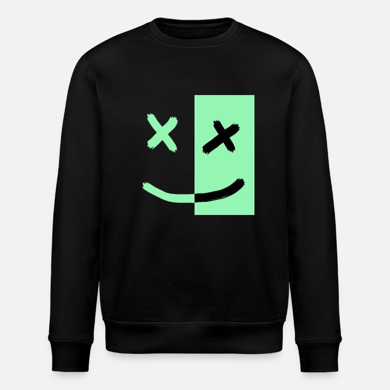 Smiley - Stanley/Stella ROLLER Unisex Organic Sweatshirt - black