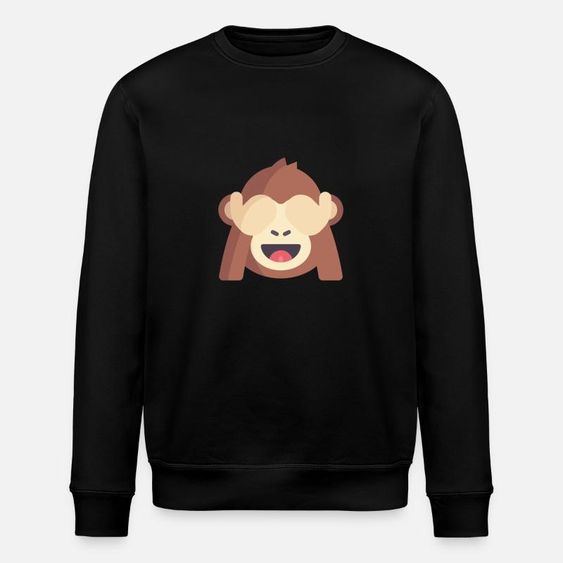 émoticône de singe mignon - Sweat bio ROLLER Stanley/Stella Unisexe - noir