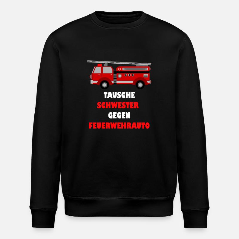 TAUSCHE SCHWESTER GEGEN FEUERWEHRAUTO - Stanley/Stella Unisex Bio-Sweatshirt ROLLER - Schwarz