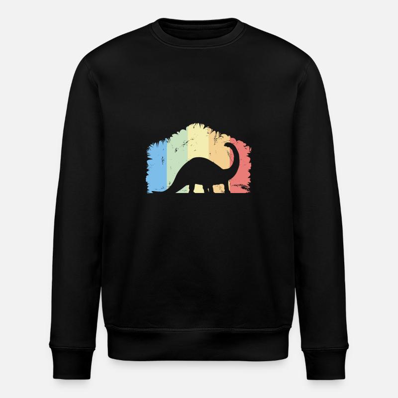Dino Dinos Dinosaur Brachiosaurus Gift - Stanley/Stella ROLLER Unisex Organic Sweatshirt - black