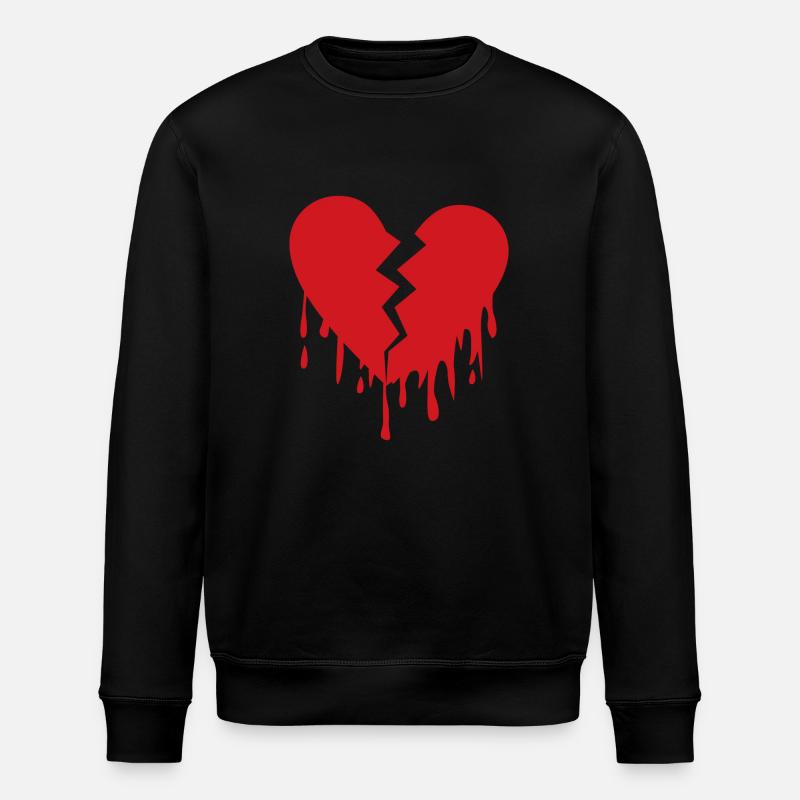 Broken heart eu - Stanley/Stella ROLLER Unisex Organic Sweatshirt - black