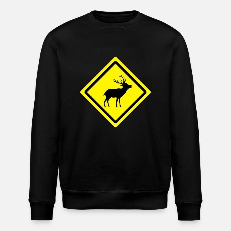 hirsch roadsign - Stanley/Stella Unisex Bio-Sweatshirt ROLLER - Schwarz