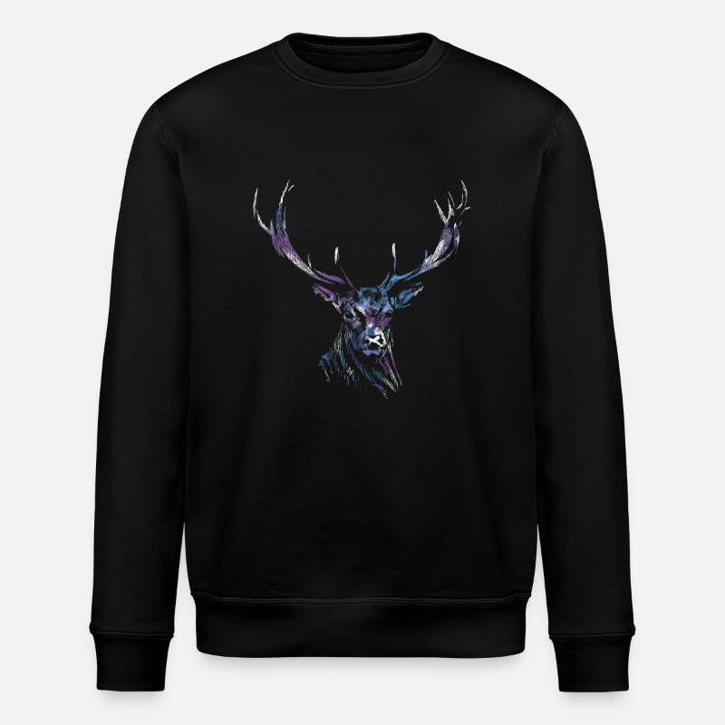 Tête de cerf - Sweat bio ROLLER Stanley/Stella Unisexe - noir