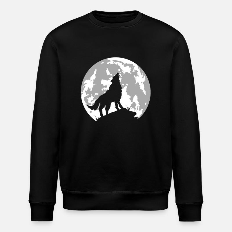 wolf vollmond - Stanley/Stella Unisex Bio-Sweatshirt ROLLER - Schwarz