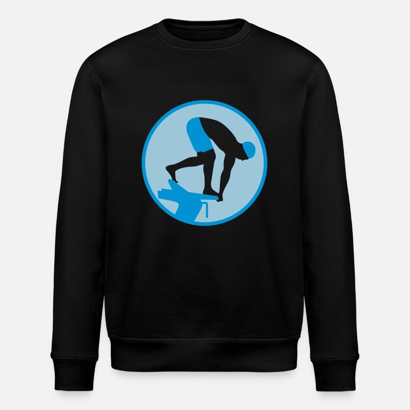swimming_man_022013_b_2c - Stanley/Stella ROLLER Unisex Organic Sweatshirt - black
