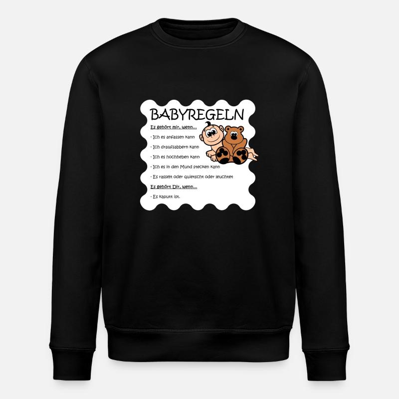 baby regeln - Stanley/Stella Unisex Bio-Sweatshirt ROLLER - Schwarz