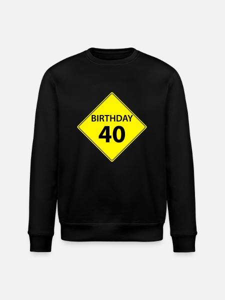 Motive shield birthday 40. 40 - Stanley/Stella ROLLER Unisex Organic Sweatshirt - black