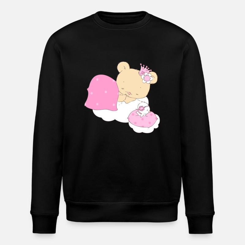 Bear princess sleeping on cloud - Stanley/Stella ROLLER Unisex Organic Sweatshirt - black