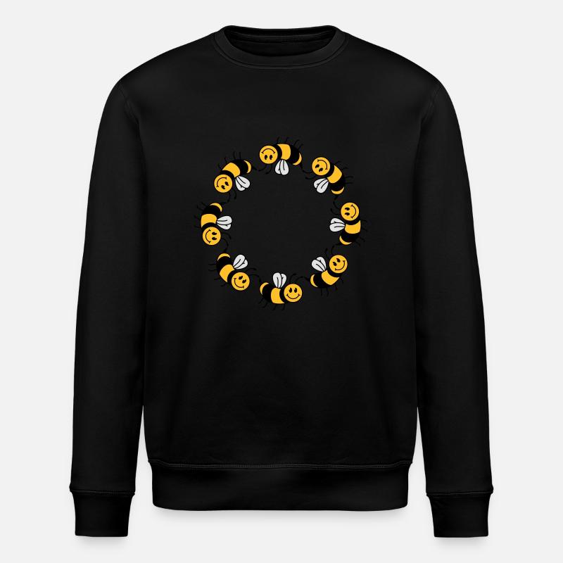 Funny bee circle pattern - Stanley/Stella ROLLER Unisex Organic Sweatshirt - black