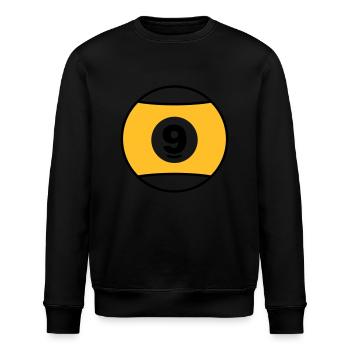 Billardkugel No 9 - gelb - V2 - Stanley/Stella Unisex Bio-Sweatshirt ROLLER - Schwarz - Vorne - Nik (191cm)